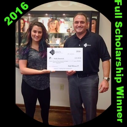 Holly Devorick, 2016 scholarship winner being presented with the scholarship certificate at Raphael's.