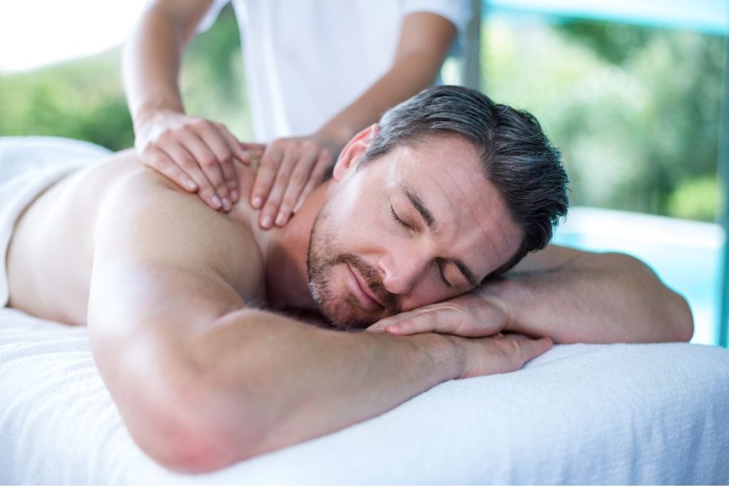 man getting massage