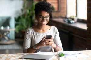 Woman using a phone